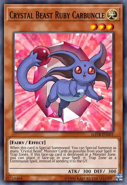 Edison Rulings for Crystal Beast Ruby Carbuncle